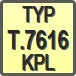 Piktogram - Typ: T.7616 KPL